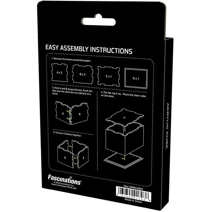 Transparent Display Cube to Display Models (4"x5"x4", Acrylic) - Fascinations - Metal Earth Series
