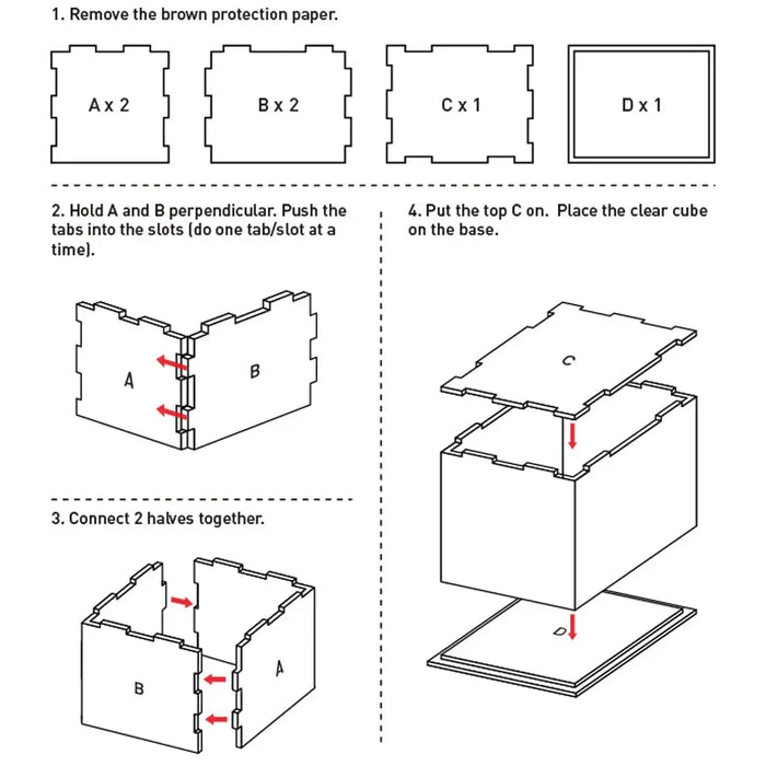 Transparent Display Cube to Display Models (4"x5"x4", Acrylic) - Fascinations - Metal Earth Series