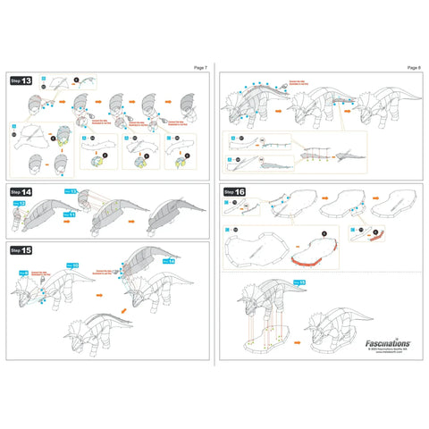 Triceratops (Colored) Dinosaur 3D Figure Model Kit (Steel, Moderate Difficulty) - Fascinations - Metal Earth Series - (2023) - Image 10