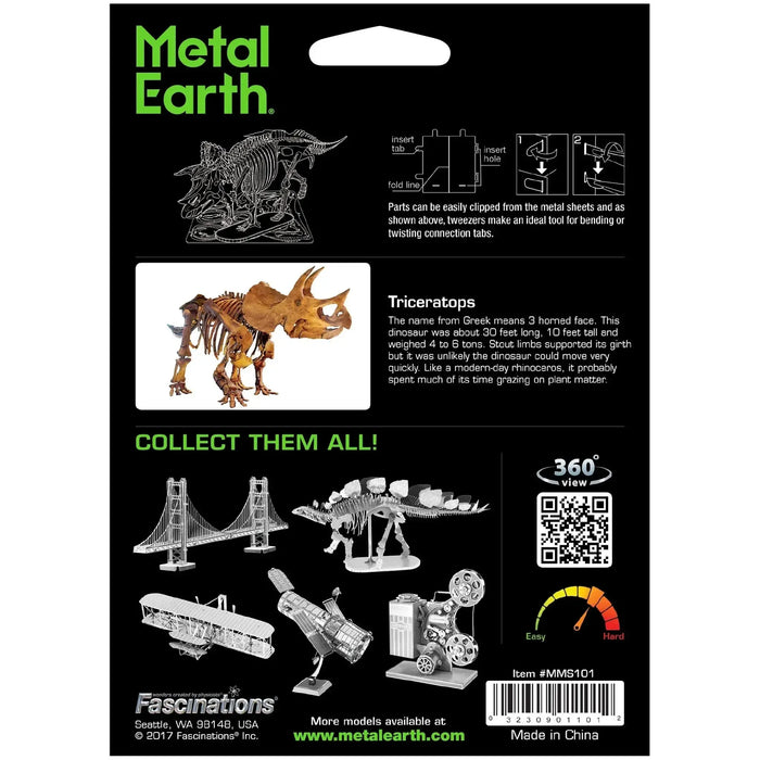 Triceratops Skeleton Dinosaur 3D Figure Model Kit (Steel, Moderate Difficulty) - Fascinations - Metal Earth Series - (2024)