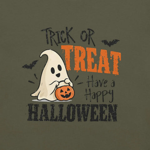 Trick or Treat Have a Happy Halloween T-Shirt - Cute Ghost and Pumpkin Graphic Tee - Image 10