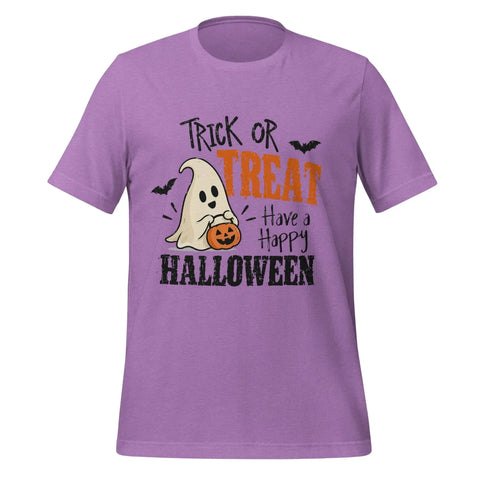 Trick or Treat Have a Happy Halloween T-Shirt - Cute Ghost and Pumpkin Graphic Tee - Image 17