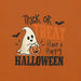 Trick or Treat Have a Happy Halloween T-Shirt - Cute Ghost and Pumpkin Graphic Tee