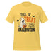 Trick or Treat Have a Happy Halloween T-Shirt - Cute Ghost and Pumpkin Graphic Tee