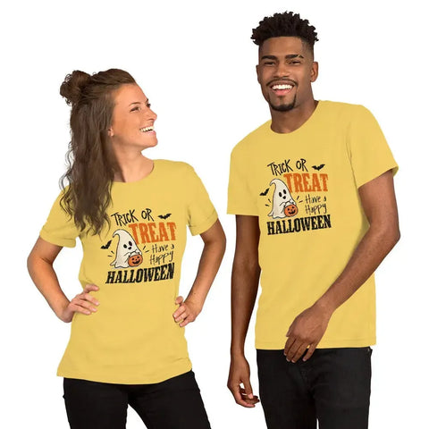 Trick or Treat Have a Happy Halloween T-Shirt - Cute Ghost and Pumpkin Graphic Tee - Image 40