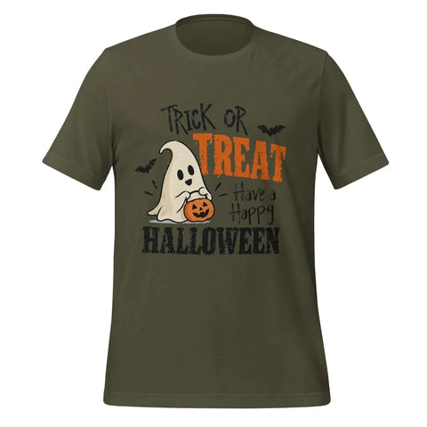 Trick or Treat Have a Happy Halloween T-Shirt - Cute Ghost and Pumpkin Graphic Tee - Image 9