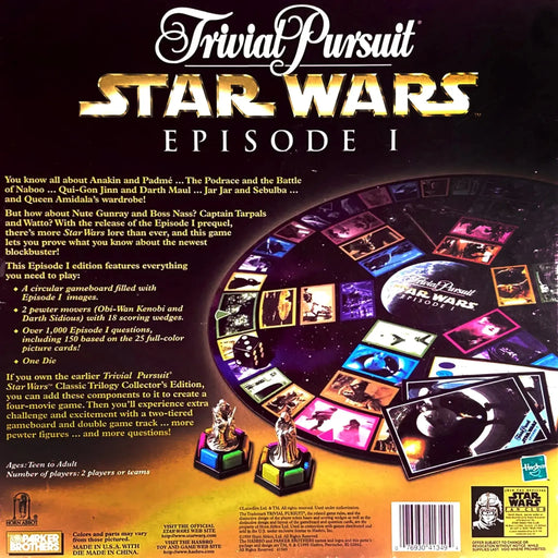 Trivial Pursuit: Star Wars - Episode I - Trivia Sci-Fi Board Game for Family and Adults (2-6 Players, Ages 12+) - Parker Brothers