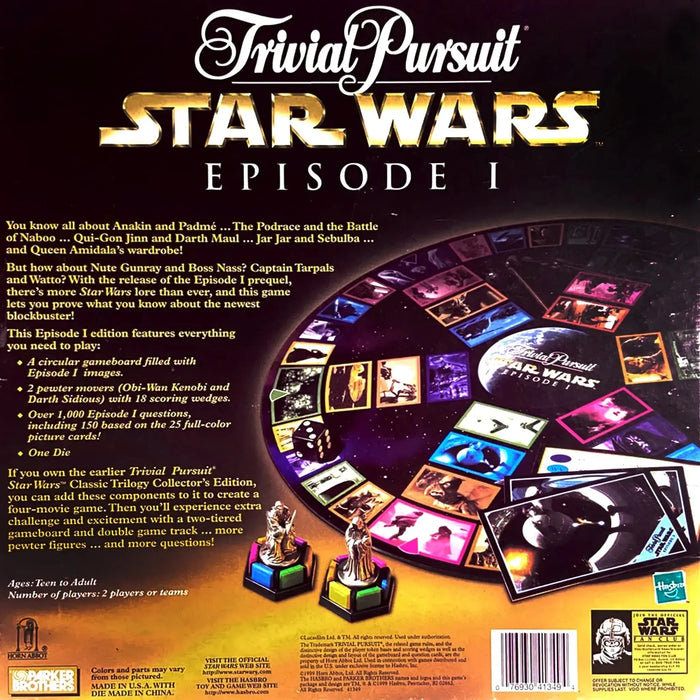 Trivial Pursuit: Star Wars - Episode I - Trivia Sci-Fi Board Game for Family and Adults (2-6 Players, Ages 12+) - Parker Brothers