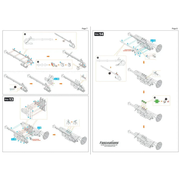 Trumpet Figure Model Kit (Steel, Moderate Difficulty) - Fascinations - Metal Earth Series