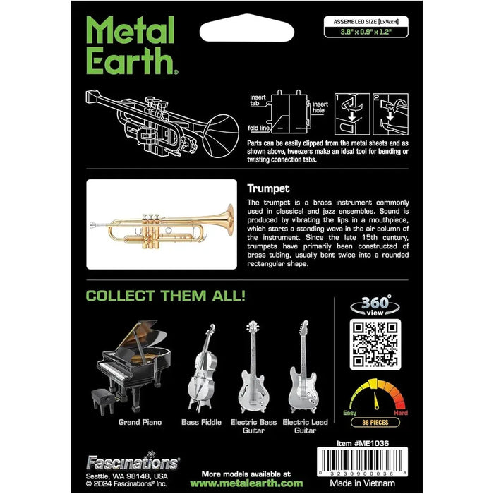 Trumpet Figure Model Kit (Steel, Moderate Difficulty) - Fascinations - Metal Earth Series