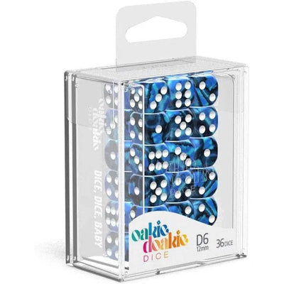 Twilight Stone D6 Dice Set (36 Dice, 12mm, Blue & Black) - Oakie Doakie Dice