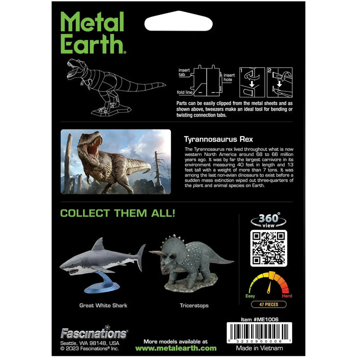 Tyrannosaurus Rex Dinosaur 3D Figure Model Kit (Steel, Moderate Difficulty) - Fascinations - Metal Earth Series - (2024)