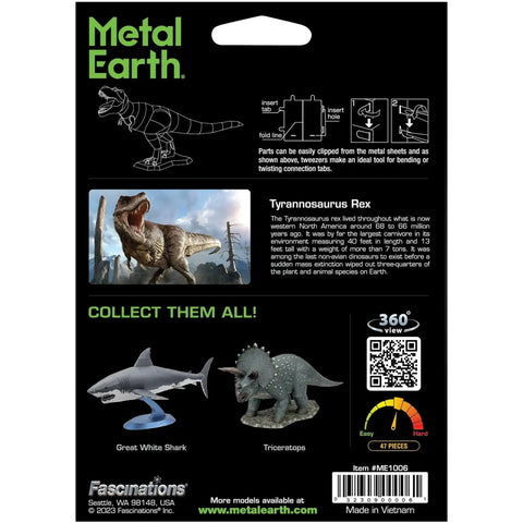 Tyrannosaurus Rex Dinosaur 3D Figure Model Kit (Steel, Moderate Difficulty) - Fascinations - Metal Earth Series - (2024) - Image 3