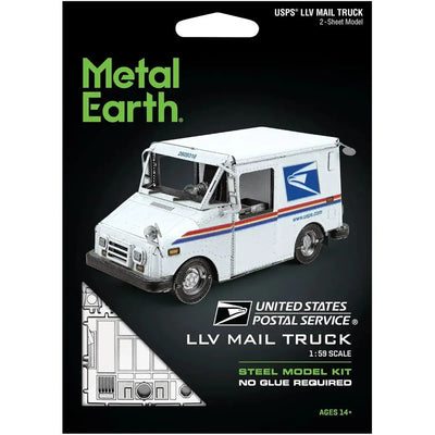 USPS - Grumman LLV Mail Truck Figure Model Kit (1:59 Scale, Steel, Moderate Difficulty) - Fascinations - Metal Earth Series