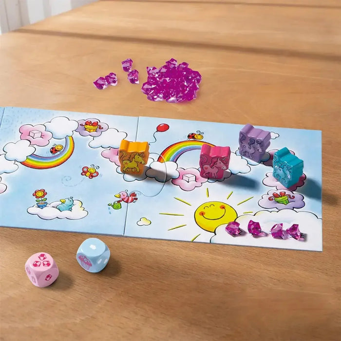 Unicorn Glitterluck: Cloud Crystals - Competitive Fantasy Board Game for Family, and Children (2-4 Players, Ages 3+) - HABA