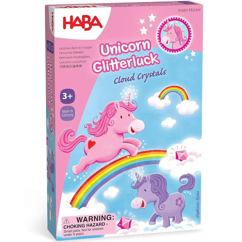 Unicorn Glitterluck: Cloud Crystals - Competitive Fantasy Board Game for Family, and Children (2-4 Players, Ages 3+) - HABA