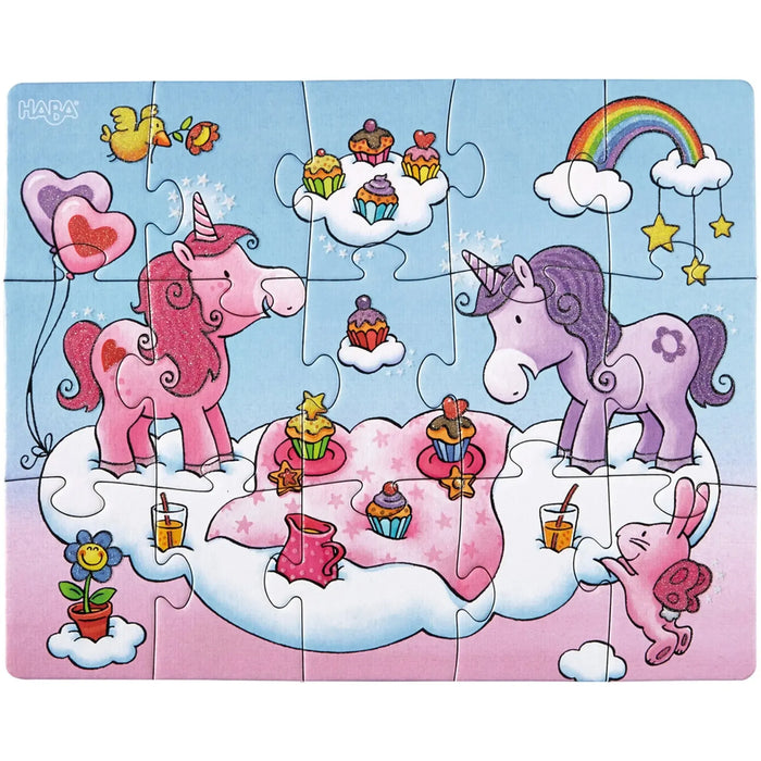 Unicorn Glitterluck - Glitter Unicorns Jigsaw Puzzle Set (12, 15 & 18 Pieces) - HABA - (2021)