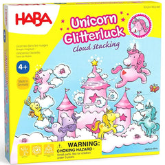 Unicorn Glitterluck - Unicorn Cloud Stacking Board Game for Family, and Children (1-4 Players, Ages 4+) - HABA