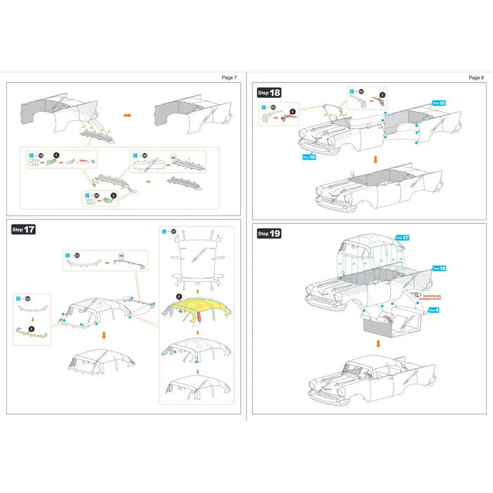 United States - 1957 Chevrolet Bel Air (Colored) Car 3D Figure Model Kit (1:49 Scale, Steel, Moderate Difficulty) - Fascinations - Metal Earth Series - (2024)