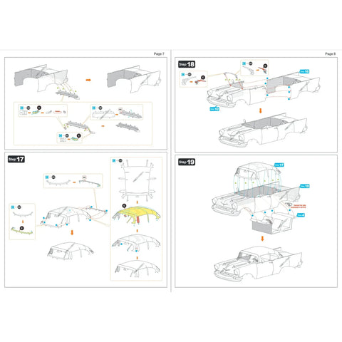 United States - 1957 Chevrolet Bel Air (Colored) Car 3D Figure Model Kit (1:49 Scale, Steel, Moderate Difficulty) - Fascinations - Metal Earth Series - (2024) - Image 10