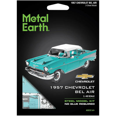United States - 1957 Chevrolet Bel Air (Colored) Car 3D Figure Model Kit (1:49 Scale, Steel, Moderate Difficulty) - Fascinations - Metal Earth Series - (2024)
