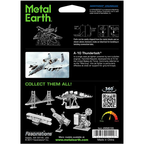 United States Air Force - A-10 Warthog Attack Aircraft Figure Model Kit (Steel, Easy Difficulty) - Fascinations - Metal Earth Series - (2023) - Image 3