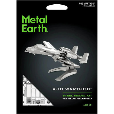 United States Air Force - A-10 Warthog Attack Aircraft Figure Model Kit (Steel, Easy Difficulty) - Fascinations - Metal Earth Series - (2023)