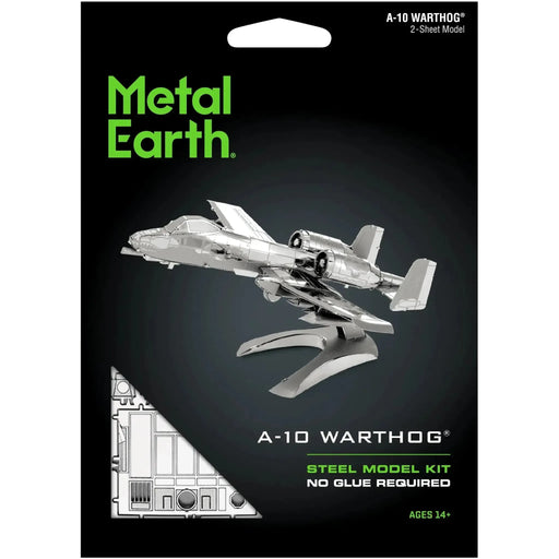 United States Air Force - A-10 Warthog Attack Aircraft Figure Model Kit (Steel, Easy Difficulty) - Fascinations - Metal Earth Series - (2023)