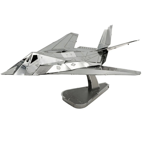 United States Air Force - Lockheed Martin F-117 Nighthawk Stealth Aircraft Figure Model Kit (1:151 Scale, Steel, Moderate Difficulty) - Fascinations - Metal Earth Series - (2023) - Image 2