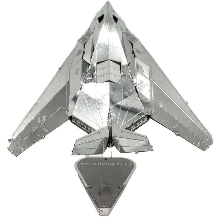 United States Air Force - Lockheed Martin F-117 Nighthawk Stealth Aircraft Figure Model Kit (1:151 Scale, Steel, Moderate Difficulty) - Fascinations - Metal Earth Series - (2023)