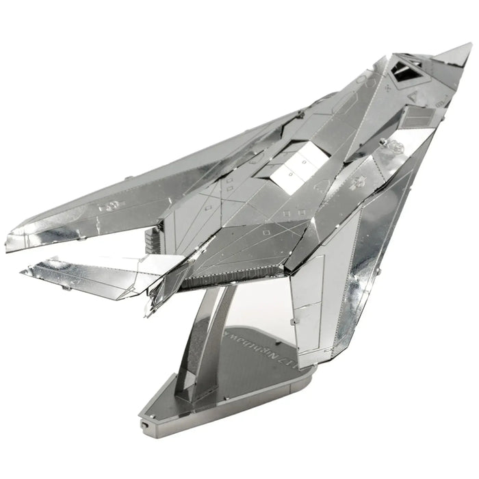 United States Air Force - Lockheed Martin F-117 Nighthawk Stealth Aircraft Figure Model Kit (1:151 Scale, Steel, Moderate Difficulty) - Fascinations - Metal Earth Series - (2023)