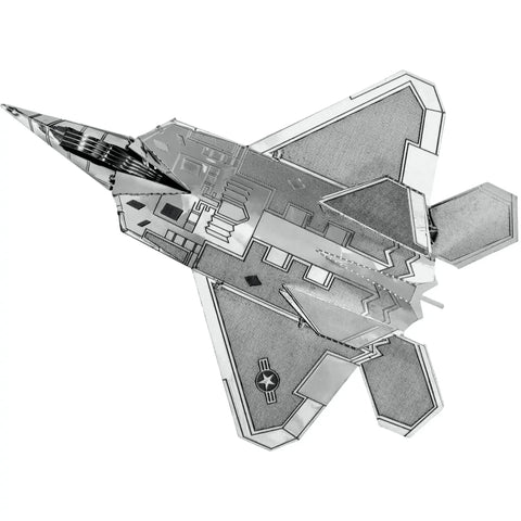 United States Air Force - Lockheed Martin F-22 Raptor Fighter Jet Figure Model Kit (Steel, Easy Difficulty) - Fascinations - Metal Earth Series - (2023) - Image 2