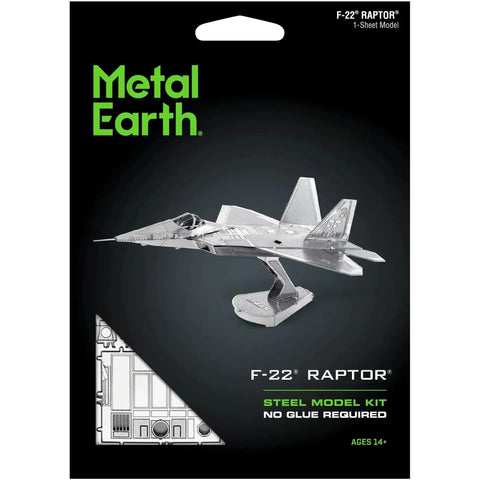 United States Air Force - Lockheed Martin F-22 Raptor Fighter Jet Figure Model Kit (Steel, Easy Difficulty) - Fascinations - Metal Earth Series - (2023) - Image 1