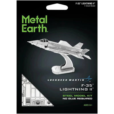United States Air Force - Lockheed Martin F-35 Lightning II Fighter Aircraft Figure Model Kit (1:201 Scale, Steel, Moderate Difficulty) - Fascinations - Metal Earth Series - (2023)