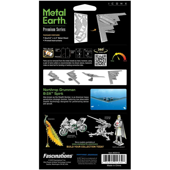 United States Air Force - Northrop Grumman B-2A Spirit Stealth Bomber Figure Model Kit (Steel, Easy-Moderate Difficulty) - Fascinations - Metal Earth Premium Series - (2024)