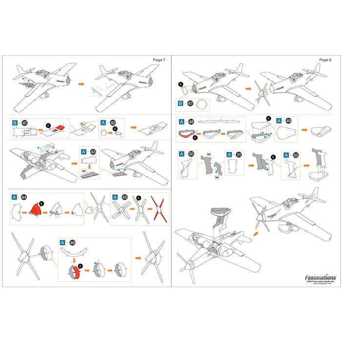 United States Air Force - P-51D Mustang "Sweet Arlene" Aircraft 3D Figure Model Kit (Steel, Hard Difficulty) - Fascinations - Metal Earth Series - (2024)