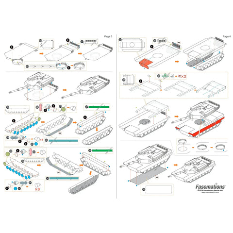 United States Army - M1 Abrams Tank Military Vehicle Figure Model Kit (Steel, Moderate Difficulty) - Fascinations - Metal Earth Series - (2022) - Image 10
