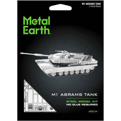 United States Army - M1 Abrams Tank Military Vehicle Figure Model Kit (Steel, Moderate Difficulty) - Fascinations - Metal Earth Series - (2022)