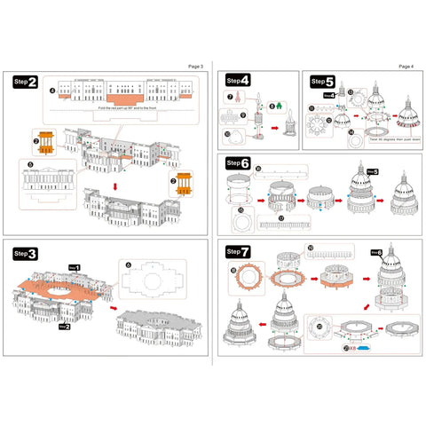 United States - U.S. Capitol Building 3D Figure Model Kit (Steel, Hard Difficulty) - Fascinations - Metal Earth Premium Series - (2024) - Image 8