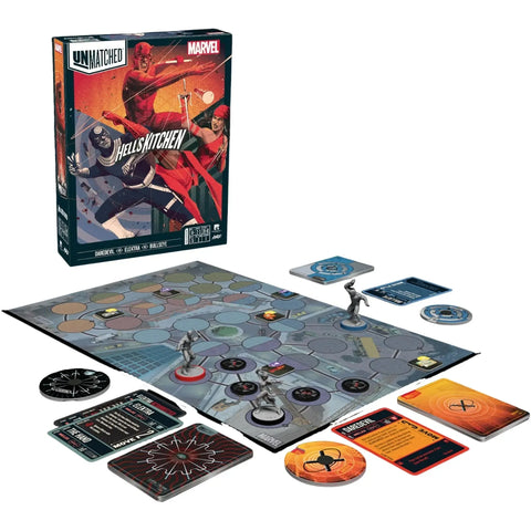 Unmatched: Hell’s Kitchen - Competitive Superhero Board Game for Family & Adults (2-3 Players, Ages 14+) - Restoration Games
