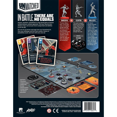 Unmatched: Hell’s Kitchen - Competitive Superhero Board Game for Family & Adults (2-3 Players, Ages 14+) - Restoration Games