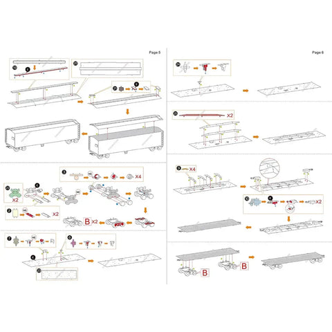 Unpainted Freight Train with Engine & 4 Cars Figure Model Kit Gift Set (Steel, Challenging Difficulty) - Fascinations - Metal Earth Premium Series