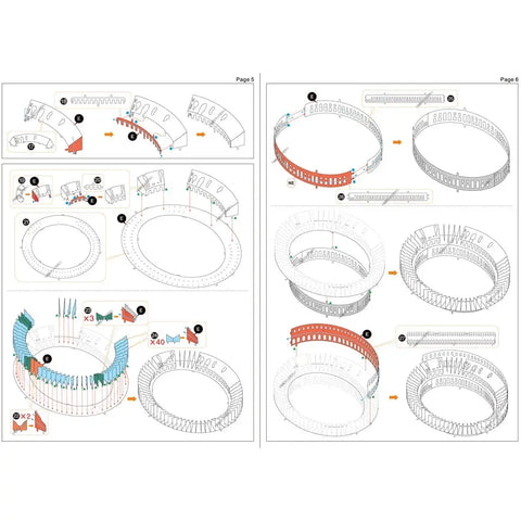 Unpainted Roman Colosseum Ruins Figure Model Kit (Steel, Challenging Difficulty) - Fascinations - Metal Earth Premium Series