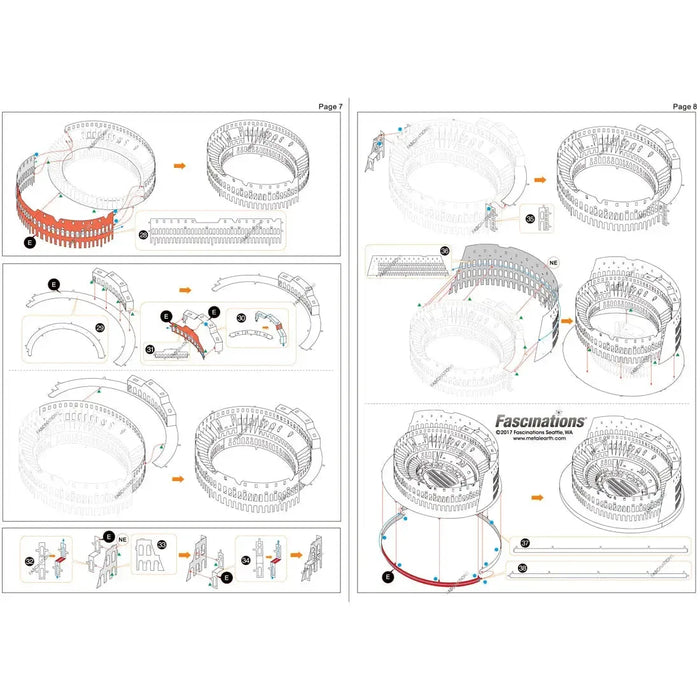 Unpainted Roman Colosseum Ruins Figure Model Kit (Steel, Challenging Difficulty) - Fascinations - Metal Earth Premium Series