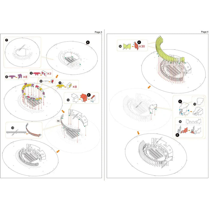 Unpainted Roman Colosseum Ruins Figure Model Kit (Steel, Challenging Difficulty) - Fascinations - Metal Earth Premium Series
