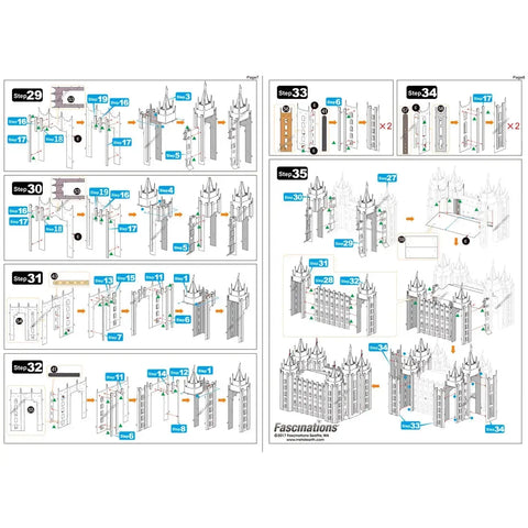 Unpainted Salt Lake Temple Figure Model Kit (Steel, Expert Difficulty) - Fascinations - Metal Earth Premium Series