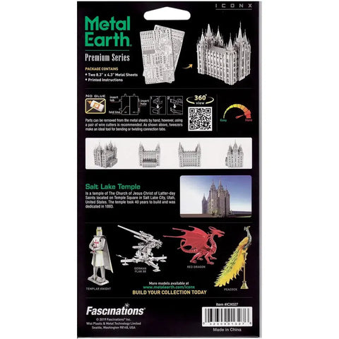 Unpainted Salt Lake Temple Figure Model Kit (Steel, Expert Difficulty) - Fascinations - Metal Earth Premium Series