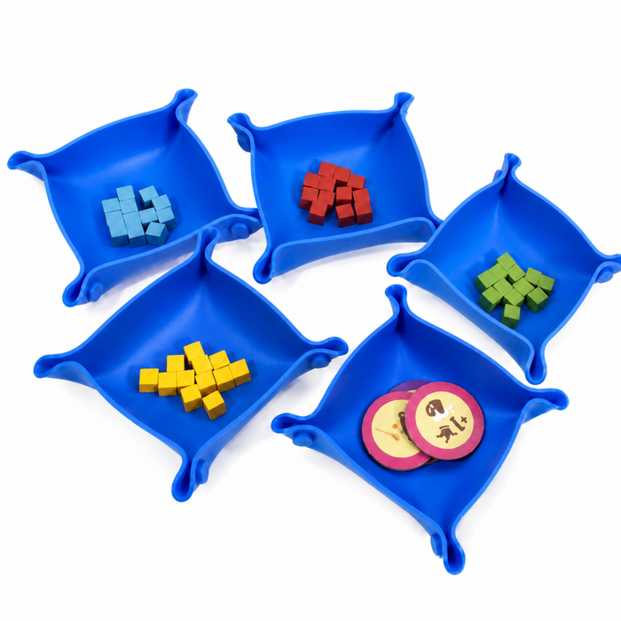 Collapsible Board Game Storage Trays (Set of 5, Sillicone)