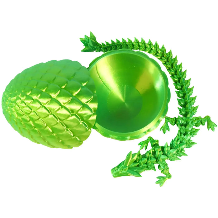 Verdantspike Dragon Hatchling Toy Figure with Egg (3D Printed) - Wonderland Workshop