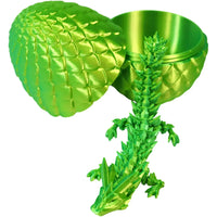 Verdantspike Dragon Hatchling Toy Figure with Egg (3D Printed) - Wonderland Workshop